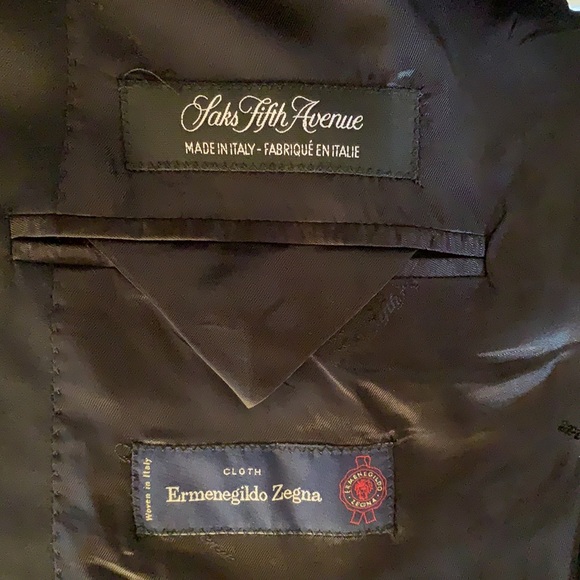 Ermenegildo Zegna Saks Fifth Ave Black Classic Suit Blazer - Picture 3 of 4